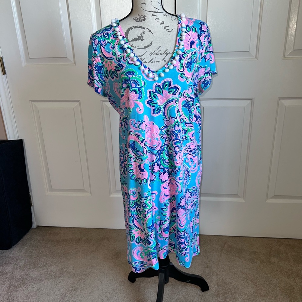 Lilly Pulitzer Etta V-Neck pompom dress